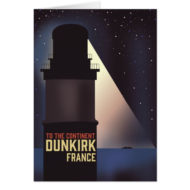 Cartão Cartaz de viagem do Farol de Dunkirk. (Frente)