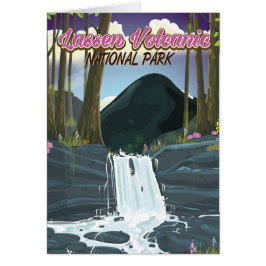 Cartão Cartaz de viagem do Parque Nacional Vulcânico Lass