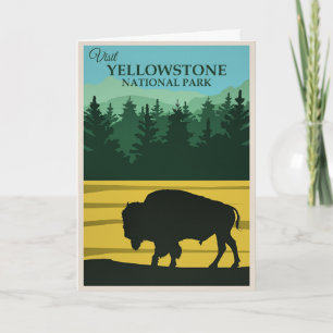 Cartão Cartaz de Viagem do Yellowstone
