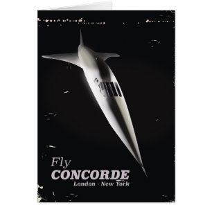 Cartão Cartaz de viagem estilo vintage Fly Concorde