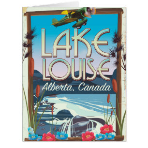 Cartão Cartaz de viagem Lago Louise, Alberta Canadá
