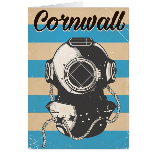 Cartão Cartaz de viagem náutica de Cornwall (Frente)