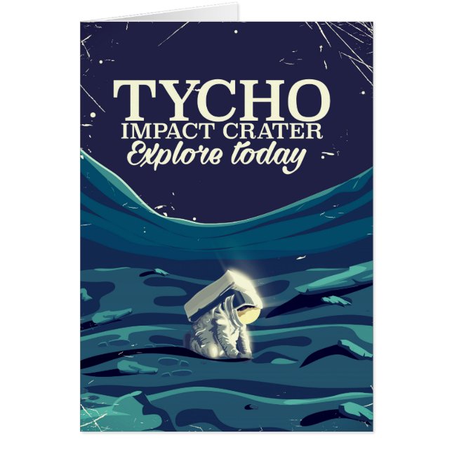 Cartão cartaz de viagem para a lua Tycho (Frente)