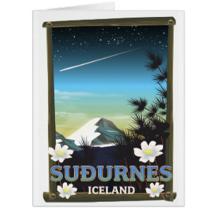 Cartão cartaz de viagem Suðurnes Islândia
