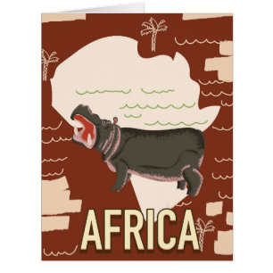 Cartão Cartaz de viagem vintage da África.