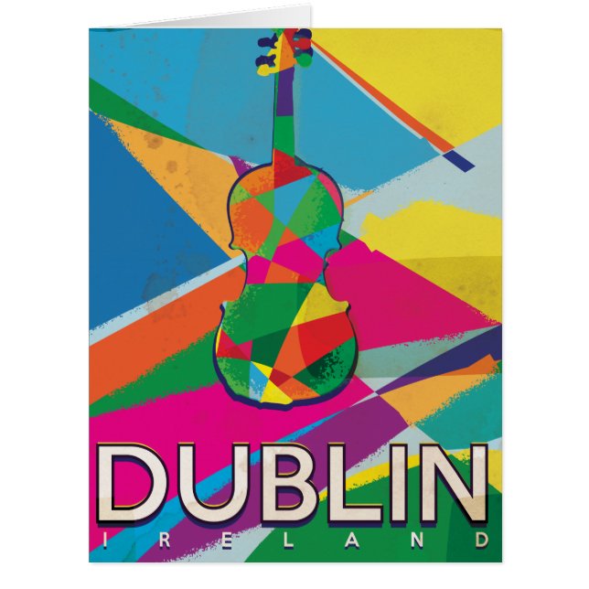 Cartão Cartaz de viagem vintage de Dublin (Frente)