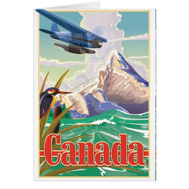 Cartão Cartaz de viagem vintage do Canadá (Frente)