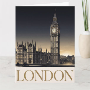 Cartão Cartaz de Viagem Vintage Londres com Big Ben