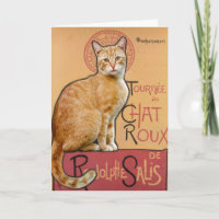 Cartaz Francês Antigo Estilo Gato Laranja