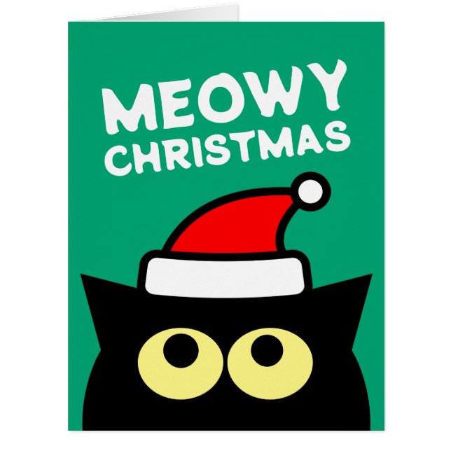 Cartão Cartaz humorístico de Natal para amantes de gatos (Frente)