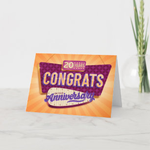 Cartão Cartaz Retroativa de 20 de Aniversário do Funcioná