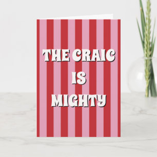 Cartão Cartaz Vermelho e Rosa irlandês O craic é poderoso