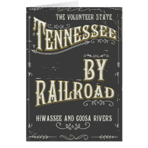 Cartão Cartaz vintage da ferrovia do Tennessee EUA