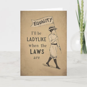 Cartão Cartaz Vintage Igualdade   Feminismo Suffragette