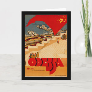 Cartão Cartaz Vintage Odessa Ucrânia Cccp Ussr Soviético