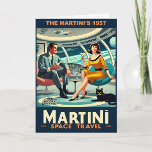 Cartão Cartazes de Viagens Espaciais Martini de 1957