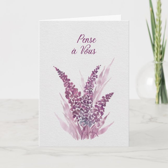 Cartão Carte de réconstt lilas - Pense à vous (Frente)