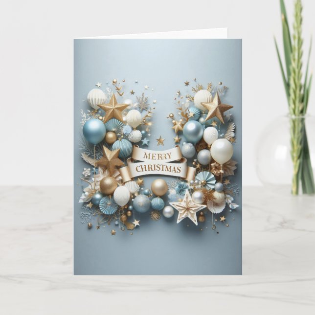 Cartão Carte de Vœux Noël - “Un Noël scintillant“ (Frente)