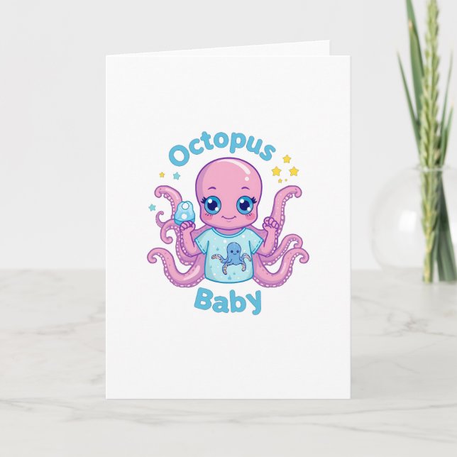 Cartão Carte de voeux Octopus Baby  (Frente)