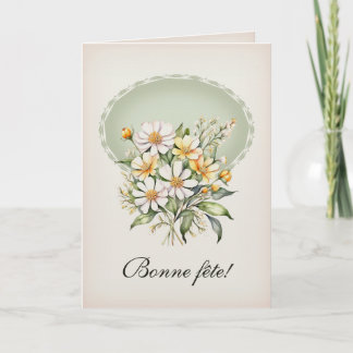 Cartão Carte de voeux pliée, marguerite champêtre