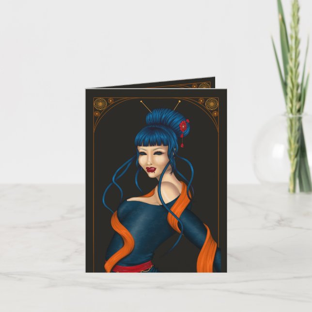 Cartão Carte de vœux pliées (Frente)