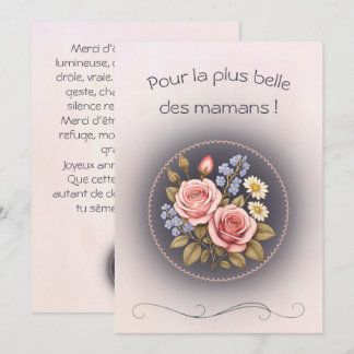 Cartão Carte de voeux simple, maman tu es la plus belle