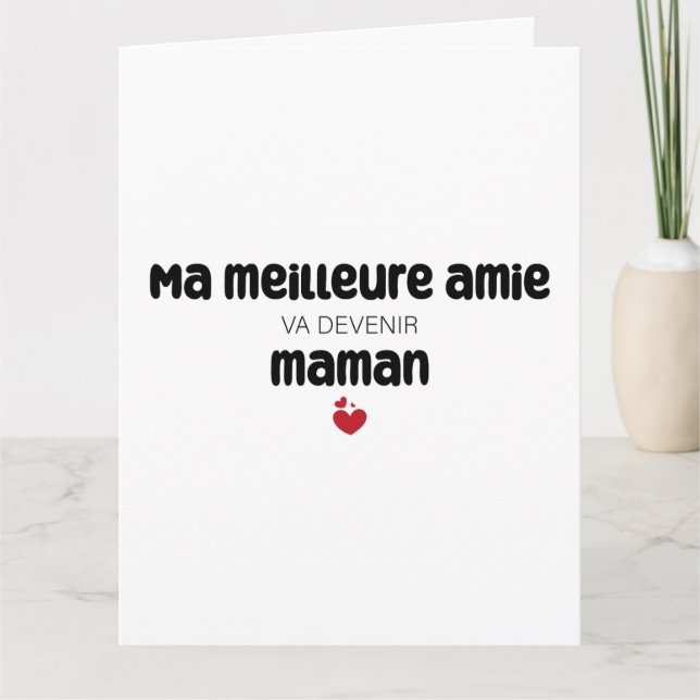 Cartão Carte "Mãe meilleure amie va devenir maman" (Frente)
