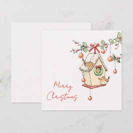 Cartão Carte Noël, Robin Chritsmas card