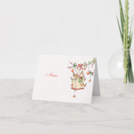 Cartão Carte Noël rouge gorge décoration de table