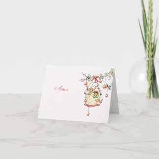 Cartão Carte Noël rouge gorge décoration de table