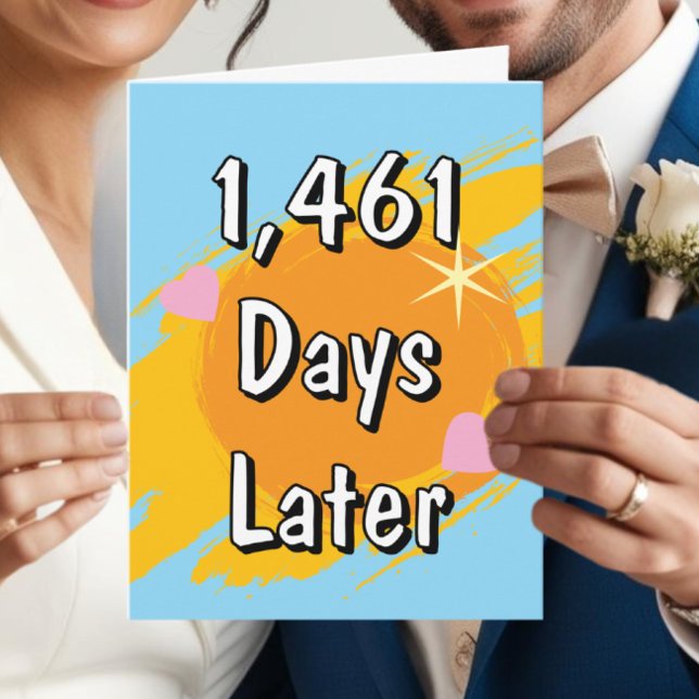 Cartão Carteira Engraçado e doce do 4º Aniversário de Cas (Criador carregado)