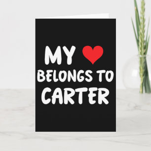 Cartão Carter - Meu Coração Pertence a Carter - Amor