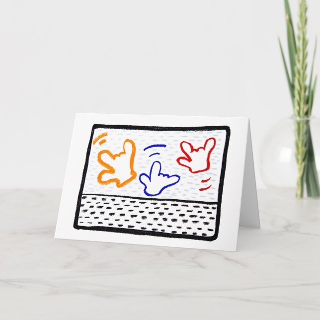 Cartão Cartões: 3 Haring ILYs (Frente)