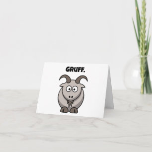 Cartão Cartografia de Cinza Gruff Goat Funny Fairy