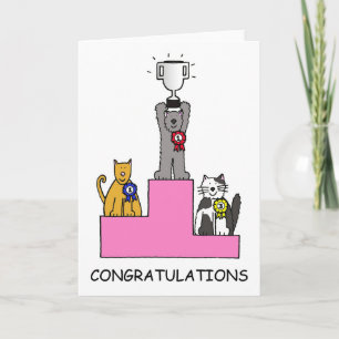 Cartão Cartografia de Êxito do Show de Gatos de parabén