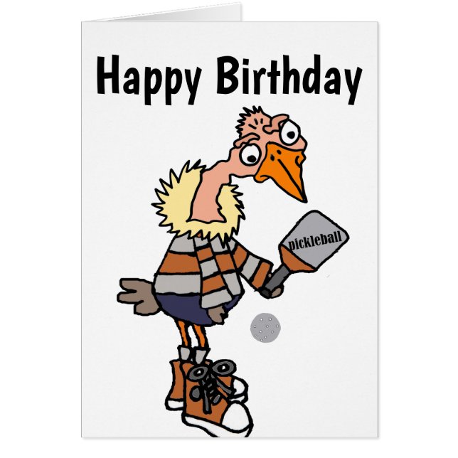 Cartão Cartografia do jogador de picleball, velho e engra (Frente)