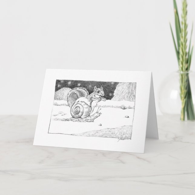 Cartão Cartonagem de caracol e esquilo (Frente)