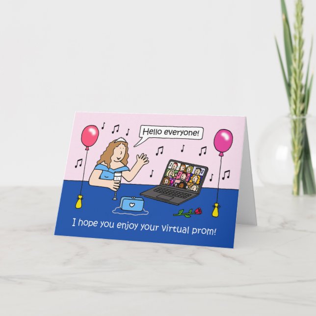Cartão Cartoon 19 do Virtual Baile de formatura Night Cov (Frente)