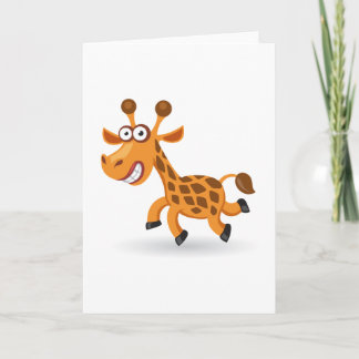 Cartão Cartoon baby Giraffe
