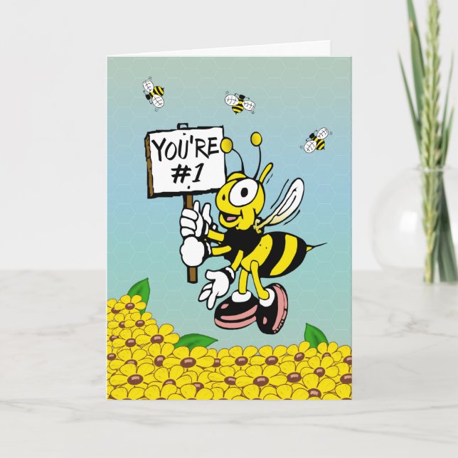 Cartão Cartoon Bee for Father's Day (Frente)