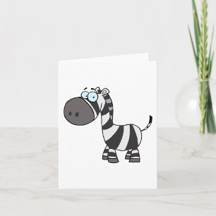 Cartão Cartoon Bonito Zebra Caráter Animal Engraçado