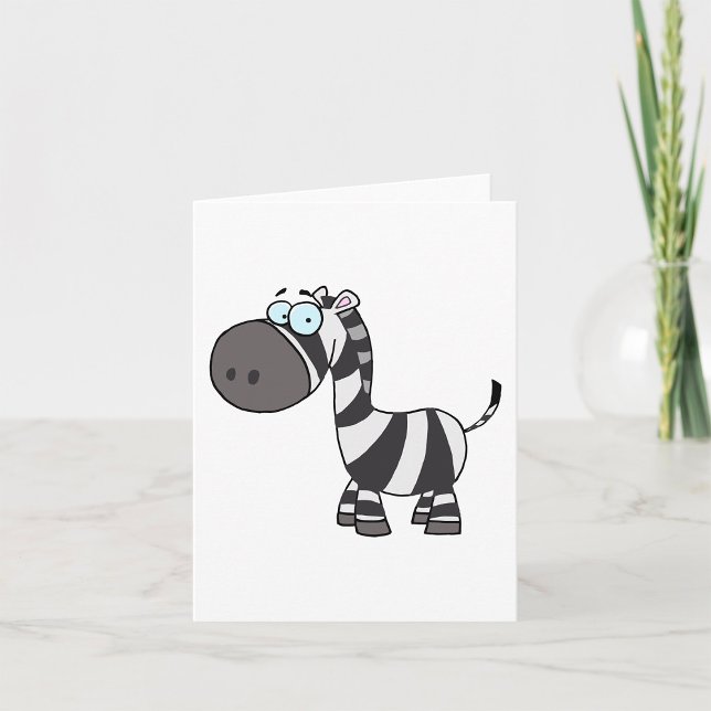 Cartão Cartoon Bonito Zebra Caráter Animal Engraçado (Criador carregado)