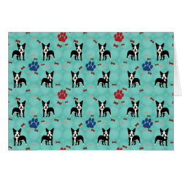 Cartão Cartoon Boston Terrier