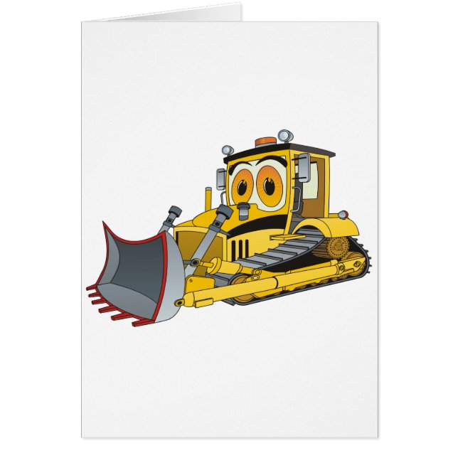 Cartão Cartoon Bulldozer (Frente)