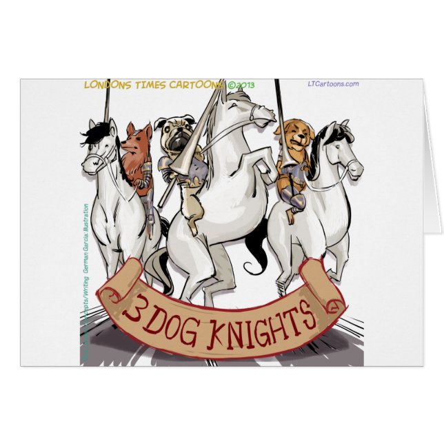 Cartão Cartoon Canine Chivalry Funny (Frente Horizontal)
