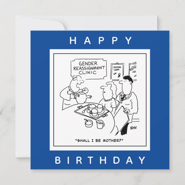 Cartão Cartoon Clínico de Reatribuição de Gênero (Frente)