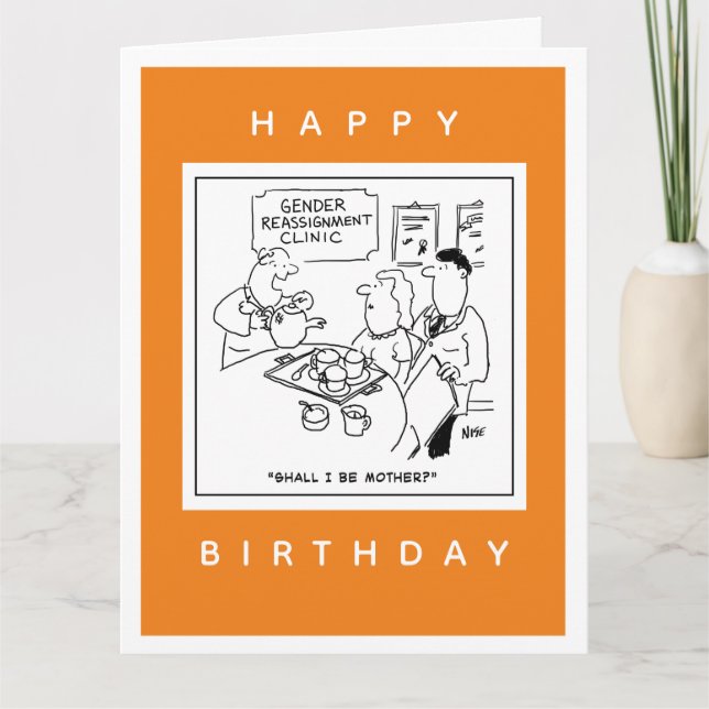 Cartão Cartoon Clínico de Reatribuição de Gênero (Frente)