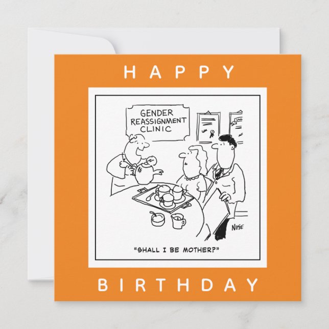 Cartão Cartoon Clínico de Reatribuição de Gênero (Frente)