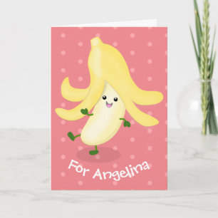 Cartão Cartoon de banana kawaii