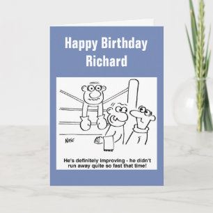 Cartão Cartoon de Boxeador nas Cordas